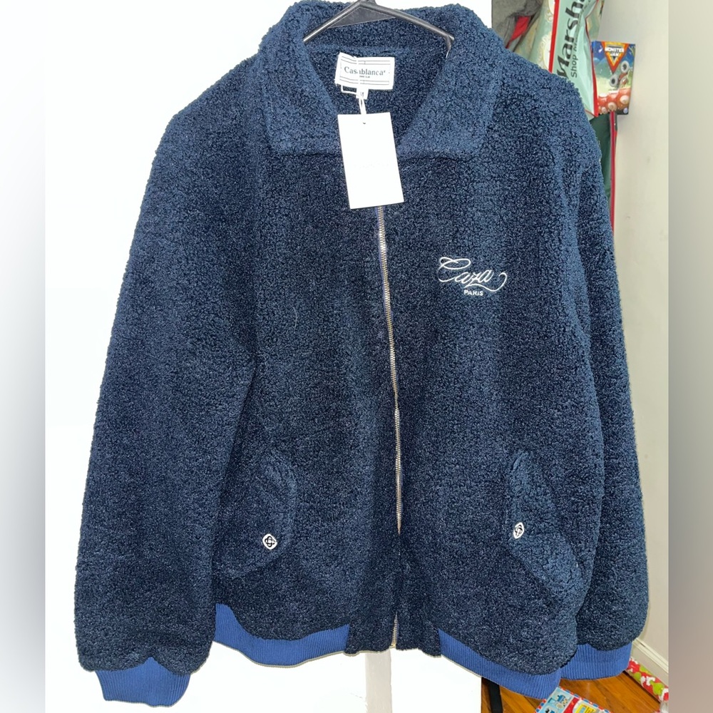 Casablanca Navy Sherpa Jacket